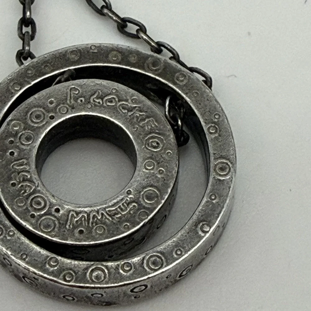 Vtg Patricia Locke Double Circle Rainbow Crystal Necklace